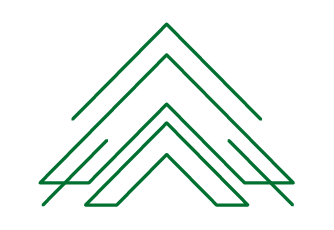Green chevrons in up direction.